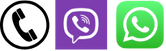 Viber and WhatsApp messaging icons for customer support or tour inquiries